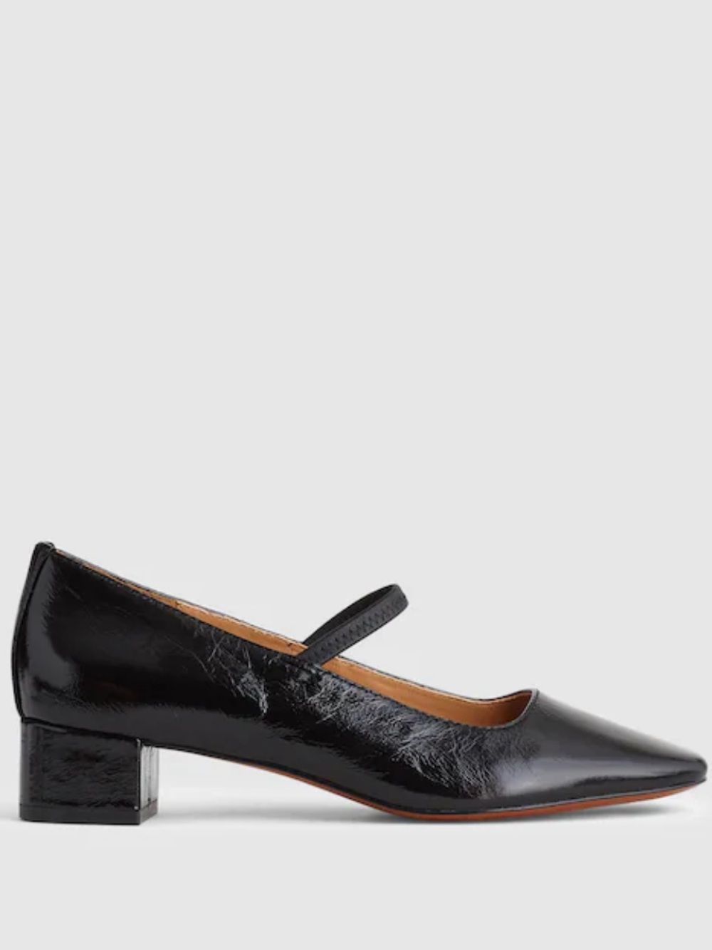 Madewell The Greta Pump Mary Jane in crinkle black patent leather in size 10 - Picture 3 of 9